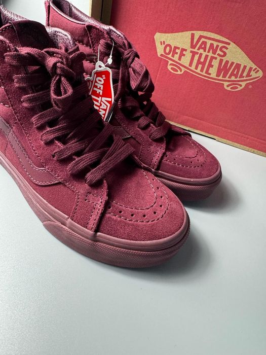 Nowe sneakersy VANS SK8-Hi Reissue Zip bordowe 35