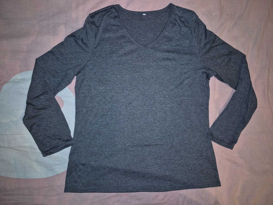 Bluzka ciemny szary z długim rekawem r. L