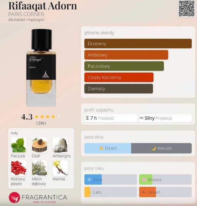 Perfumy Paris Corner RIFAAQAT ADORN