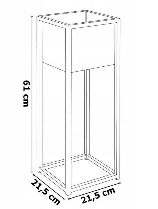 Kwietnik Stojak Metalowy Klasyczny Loft na Kwiaty Wysoki Czarny 60cm
