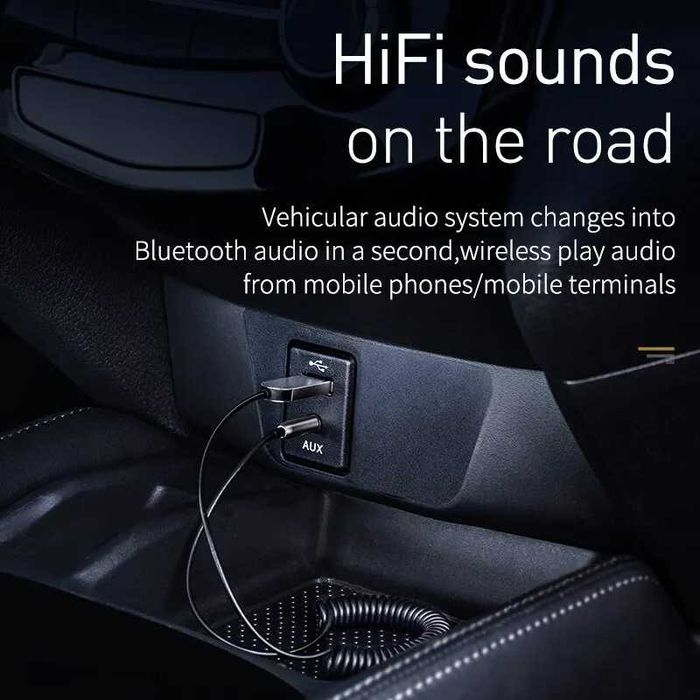 Стерео музика в МАШИНУ! Bluetooth AUX ресивер аудіо адаптер FM-трансмітер Baseus BA01 USB.