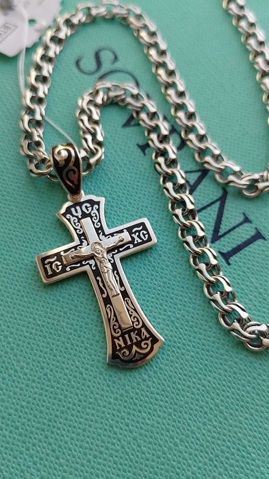 15 гр 50-55-60-65см срібний ланцюг цепочка бісмарк козацький класичний