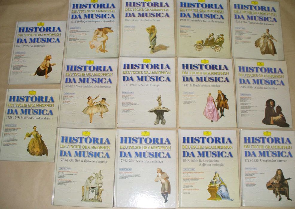 História da Música Deutsche Grammophon - 4 livros de capa dura com CDs