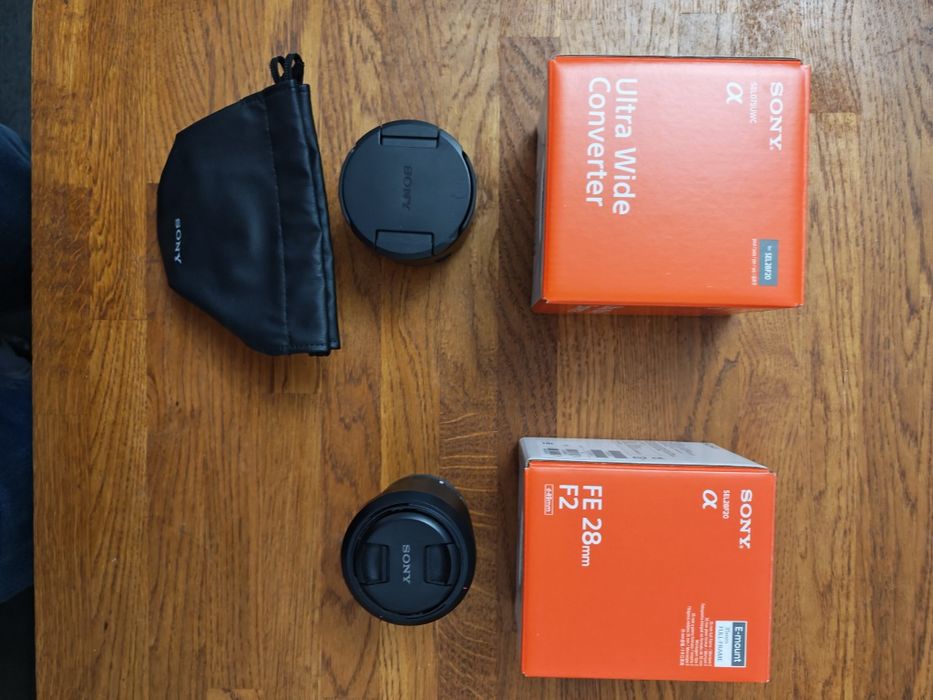 Sony FE 28mm F2 SEL28F20 + Sony Ultra Wide Converter SEL075UWC – stan idealny