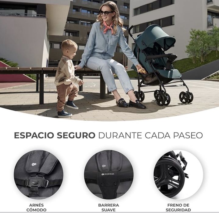 Carrinho de Bebé Kinderkraft TIK CINZA - Leve e Confortável + OFERTA