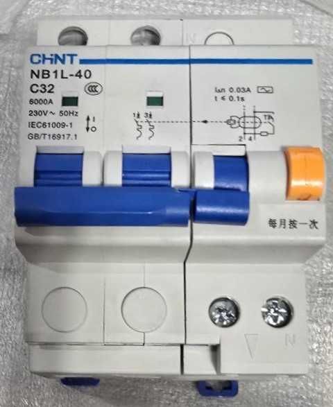 Диференційний автоматичний вимикач NB1L 2P C32 30mA, CHINT
