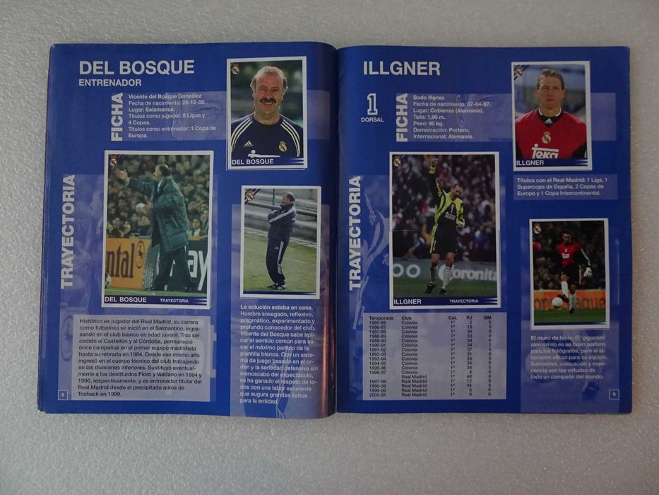Caderneta de cromos de futebol completa Real Madrid 2000/2001 Panini