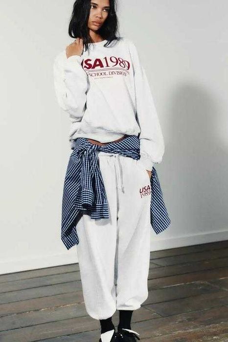 Спортивний жіночий костюм (світшот+джогери) на флісі zara