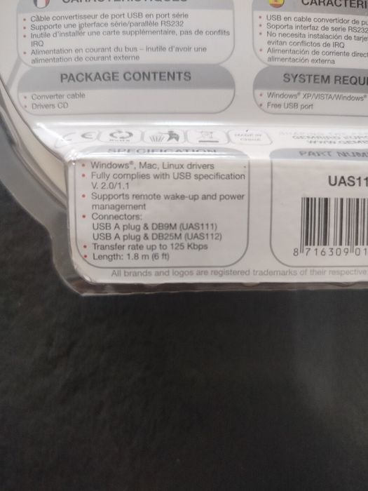 Konwerter Gembird USB rs232