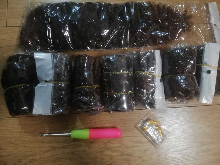 Волосся треси на заколках афрокудрі 8 пасм