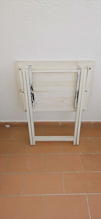 Mesa de apoio desdobrável Computador / Chá - Branca Pintada à mão