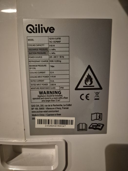 Ar Condicionado Portátil Qilive Q.6755