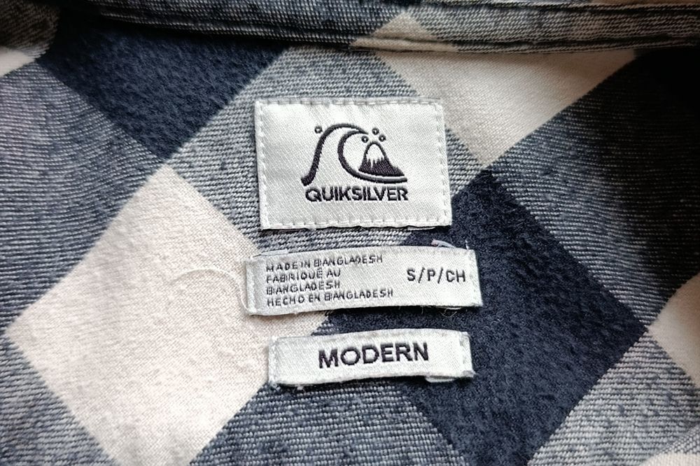 Camisa Quiksilver, cinzento/preto/branco - S