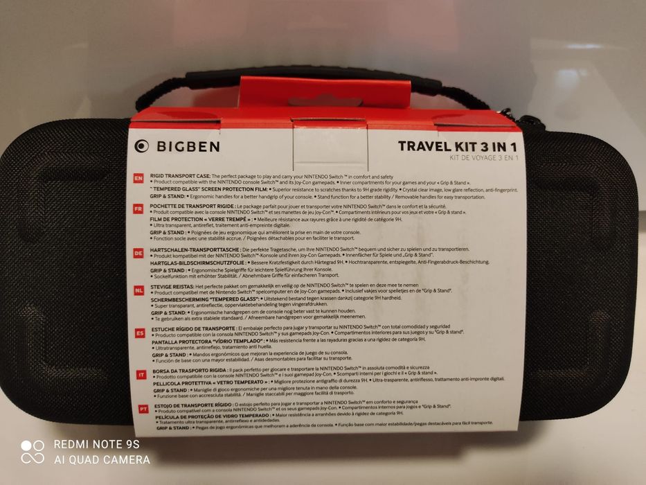NOVO! Kit de viagem 3 em 1 Nintendo Switch (suporte , mala e vidro)