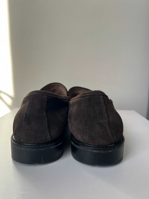 Чоловічі шоколадні замшеві лофери шкіряні туфлі шкіра лофери мокасіни