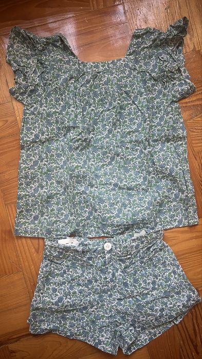Conjunto algodao florzinhas