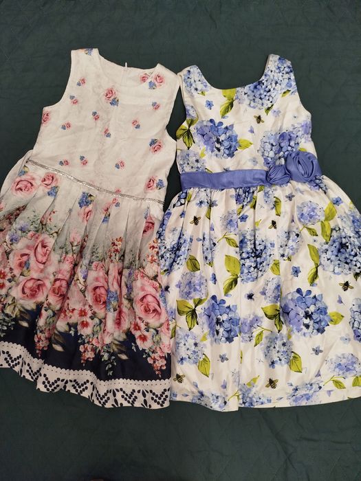 Стильне, нарядне плаття, солом'яний капелюх для дівчинки 134