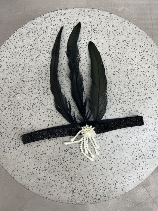 Украшение на голову, повязка с пером, с камнем, Гэтсби, чикаго