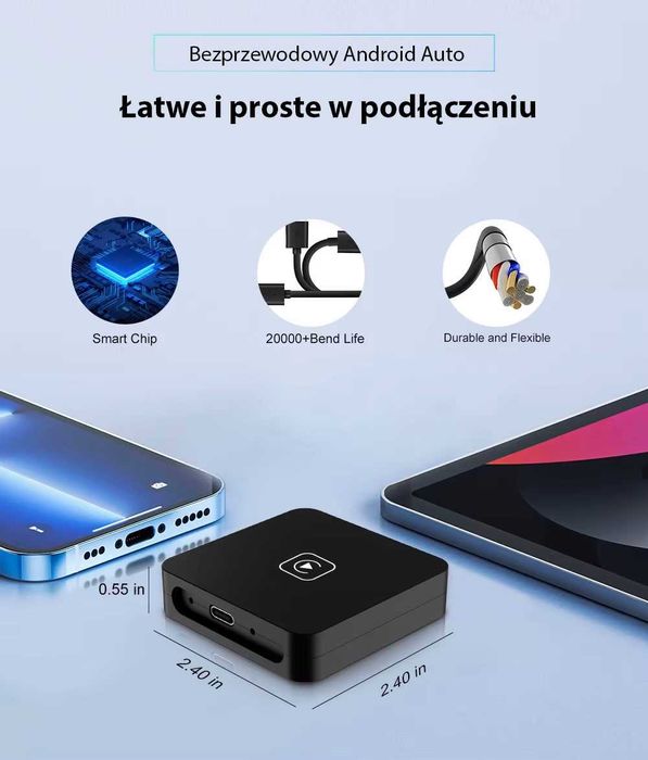 Adapter do bezprzewodowego Android Auto w Twoim samochodzie.