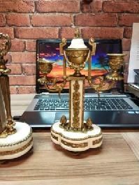 Zegar kominkowy brąz złocony antyk XIXwiek Empire