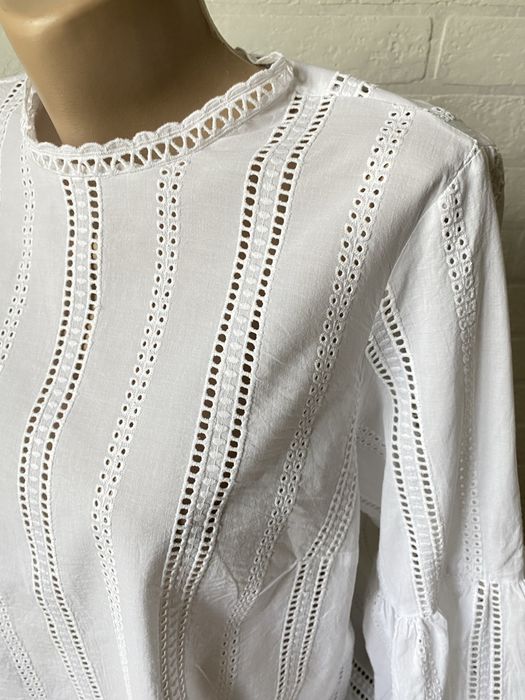 Белая блузка. Белая блузка из прошвы. Белая блузка хлопок.