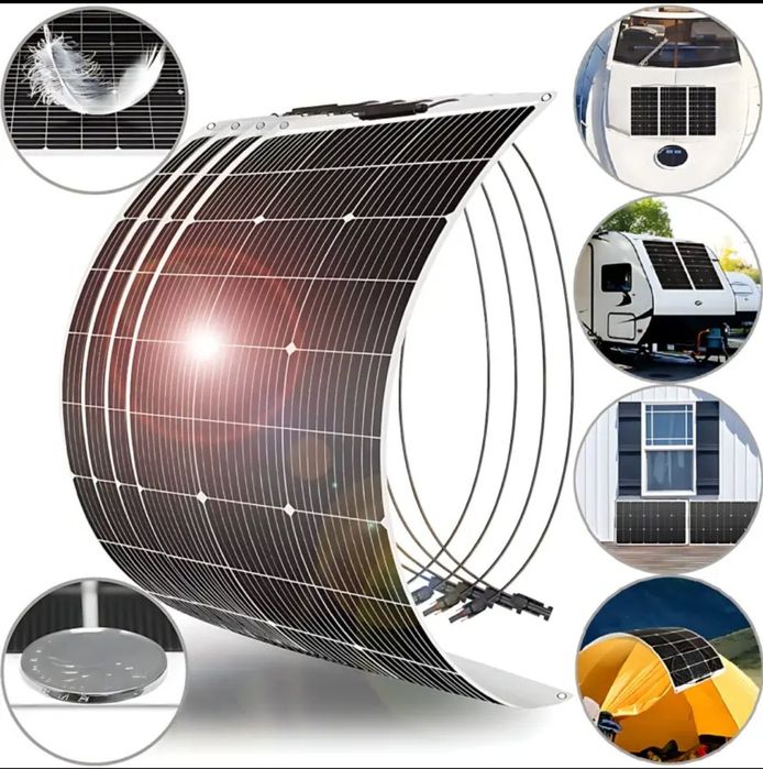 Гибкая солнечная панель 200W 780x1356x2.6мм Flexible монокристалл