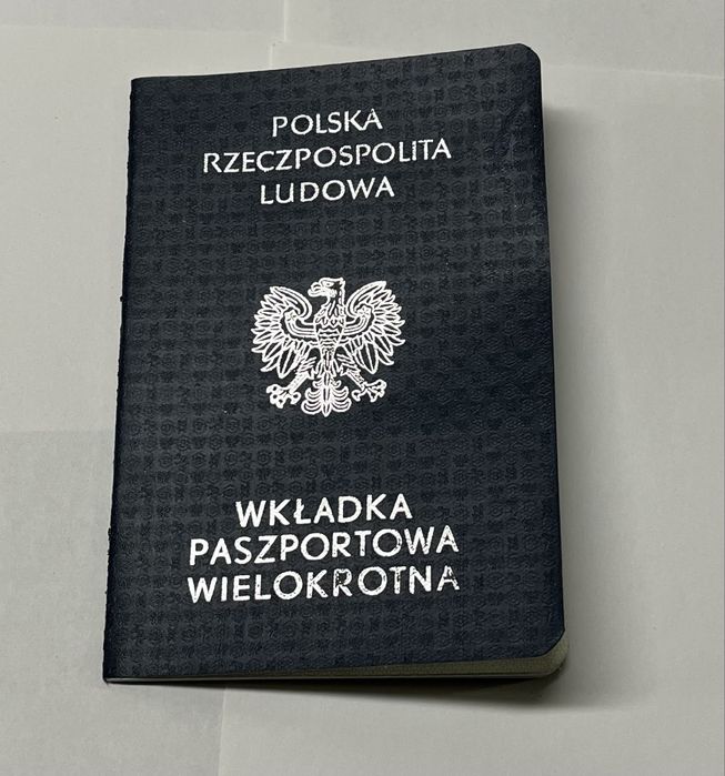Stary dokument PRL wkładka paszportowa 1980 r