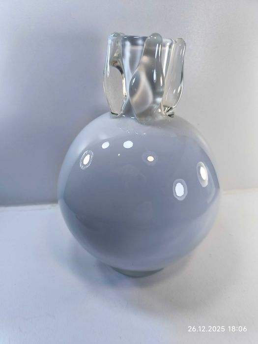 Butla biało fioletowa wazon HS Tarnowiec Jerzy Słuczan Orkusz sopelki