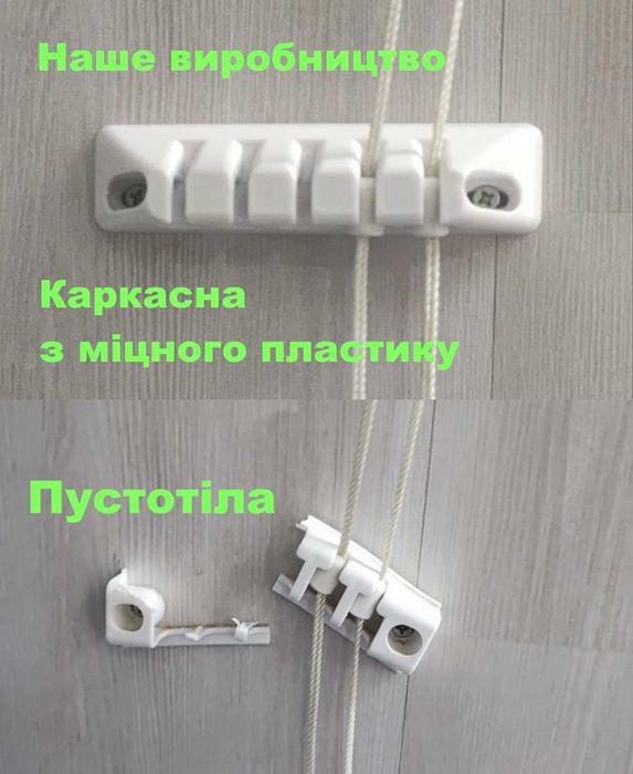 Фіксатор мотузок для сушарки білизни речей, тримач, кріплення на стіну