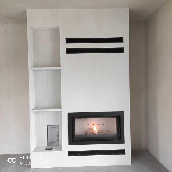 Kominek eko z szybą prostą kominki