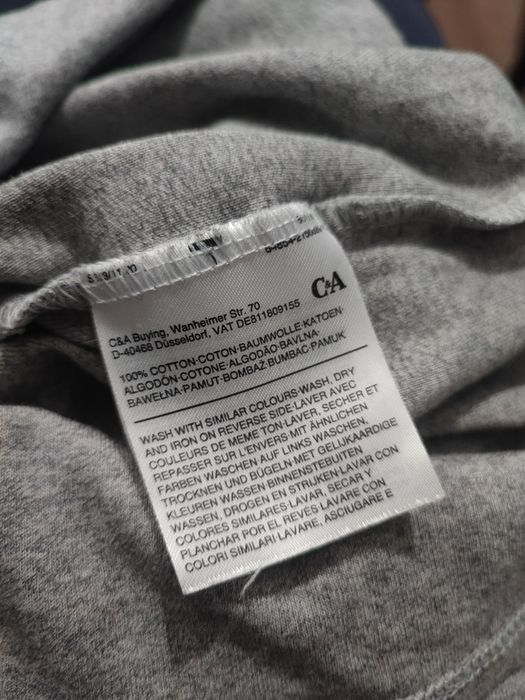 Nowa męska bawełniana koszulka z długim rękawem C&A M