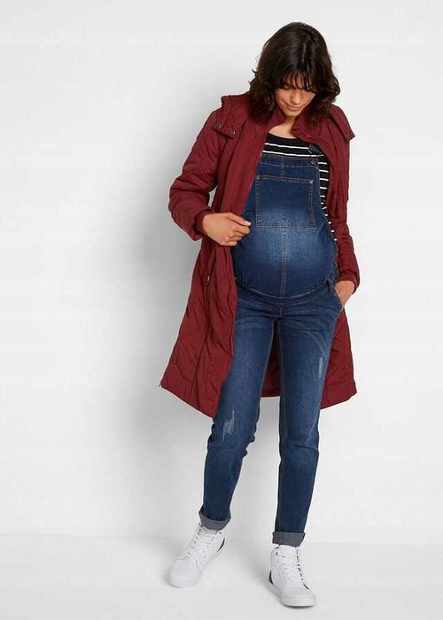 Ocieplana Kurtka ciążowa / jak płaszczyk  - + wstawka dla dzidziusia