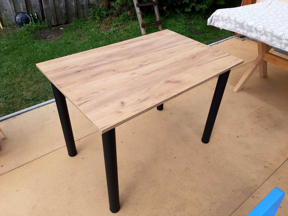 Loftowy stół, biurko 100 x 67,5 cm noga czarny pół mat, tylko wysyłka