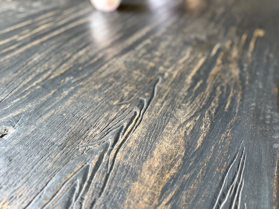 Stół klasztorny 220 stare drewniany vintage RUSTIC czarny dąb dębowy