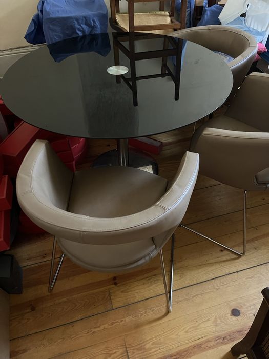 Mesa jantar em vidro 1,20m