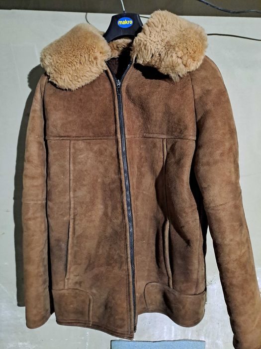 Kurtka kożuch męski naturalny na zimę bardzo ciepły, wzrost 170-180cm