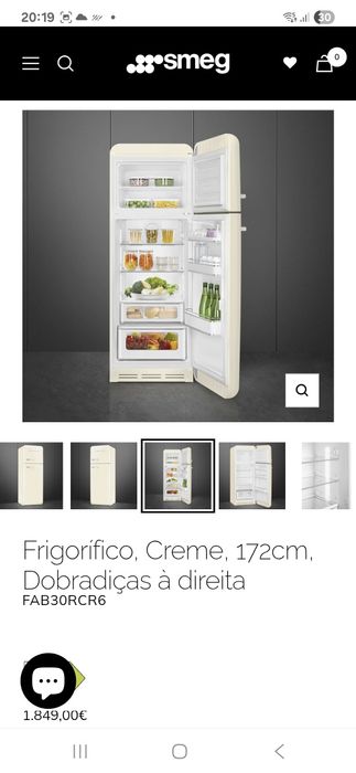 Combinado SMEG A+++ creme (com pouco uso, mas com avaria na placa)