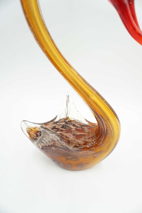 SZKŁO styl murano figurka piękny łabędz
