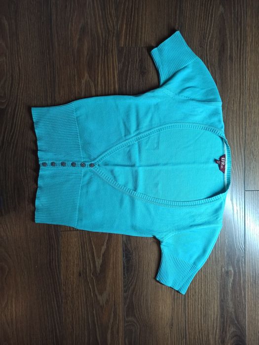 Błękitny sweterek na krótki rękaw 152/12 - XS