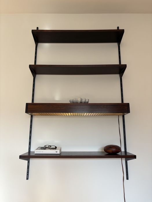 Skandynawski regał ścienny palisander Kai Kristiansen lata 60 vintage