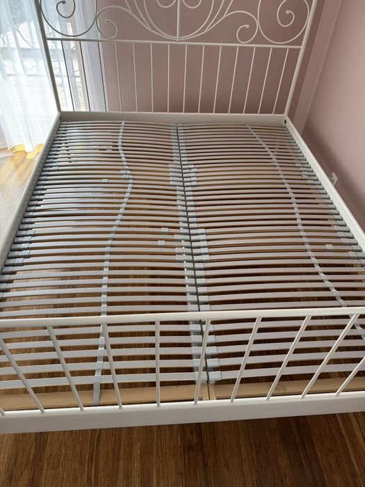 Łóżko białe metalowe 160x200 ikea