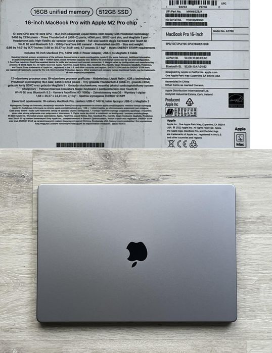 OUTLET MacBook Pro 2023 M2 Pro 16/512 Bateria 100% FV23