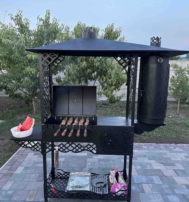 Мангал з дахом та  коптильнею Повний Фарш