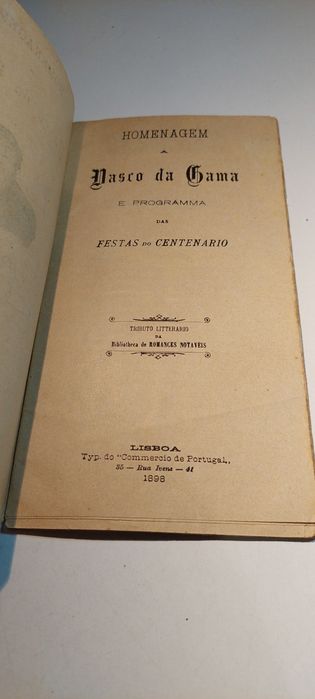 Homenagem a Vasco da Gama e Programa das Festas do Centenario (1898)