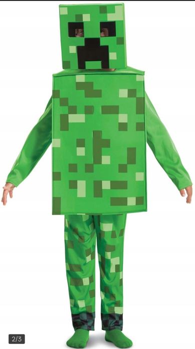 Strój przebranie CREEPER MINECRAFT i łuk 7-8 lat