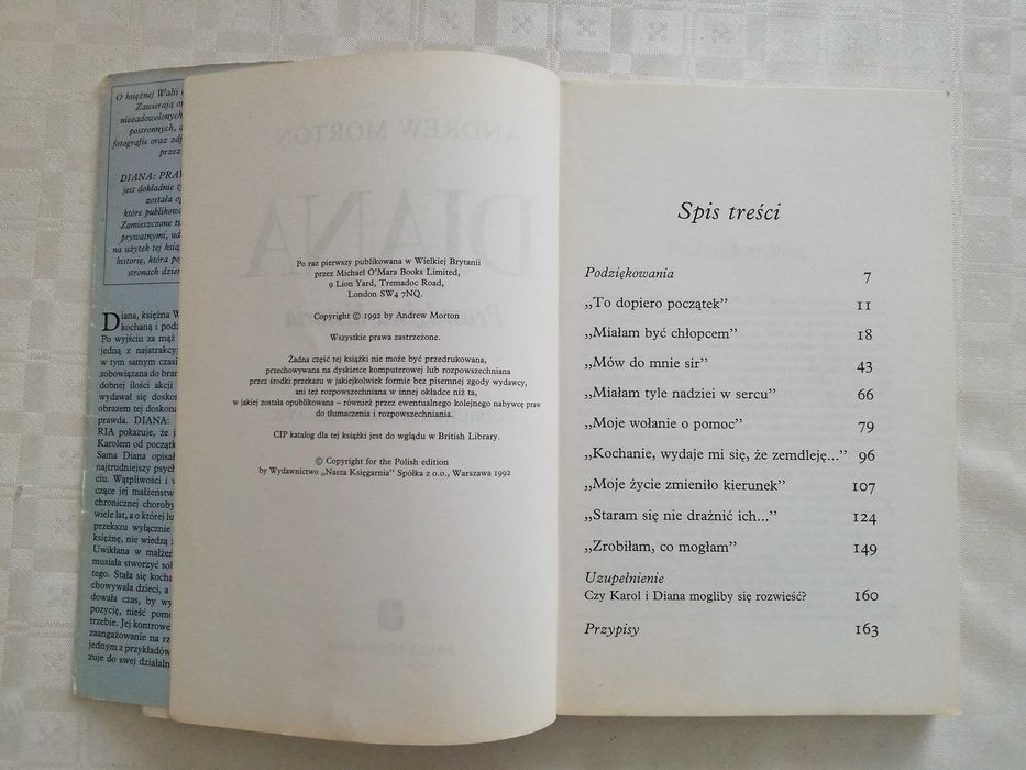 "Diana. Prawdziwa historia" Andrew Morton 1992