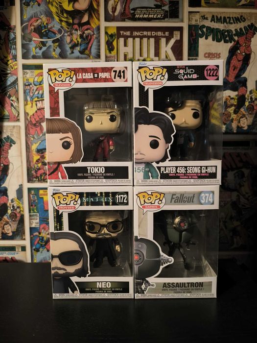 3 Funko Pop Originais - La Casa de Papel, Matrix e Fallout