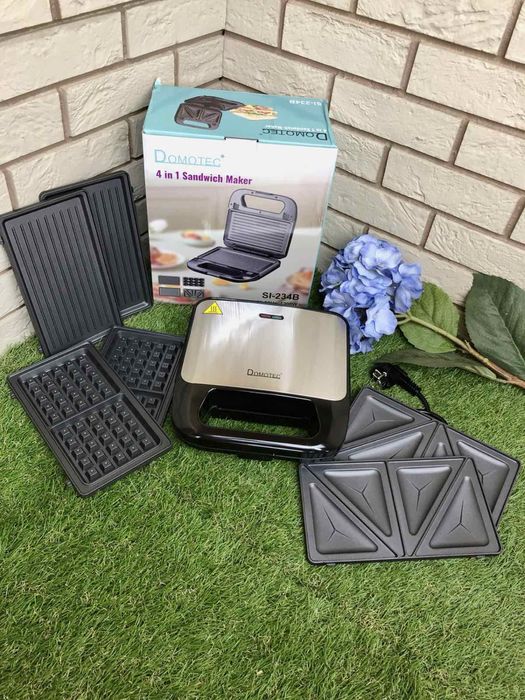 Вафельница-сендвичница 4в1 Domotec SI-234B 1200w