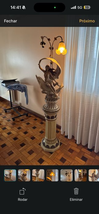 Vintage Floor Lamp with Decorative Statue