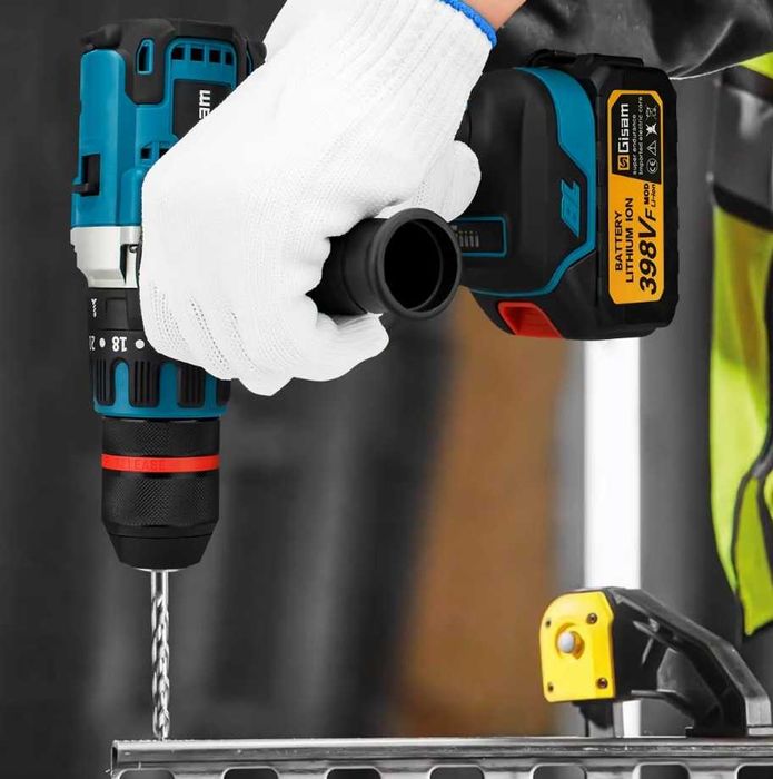 Berbequim Elétrico sem fios Gisam 480N.M com 2 Baterias e carregador